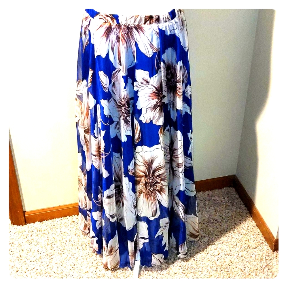 MICHEN high waisted chiffon maxi skirt